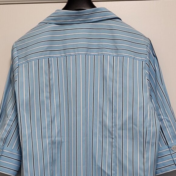 Vintage Dressbarn Shirt Button Up Womens 18/20W Plus 3/4 Sleeve Striped Blouse - Picture 8 of 14